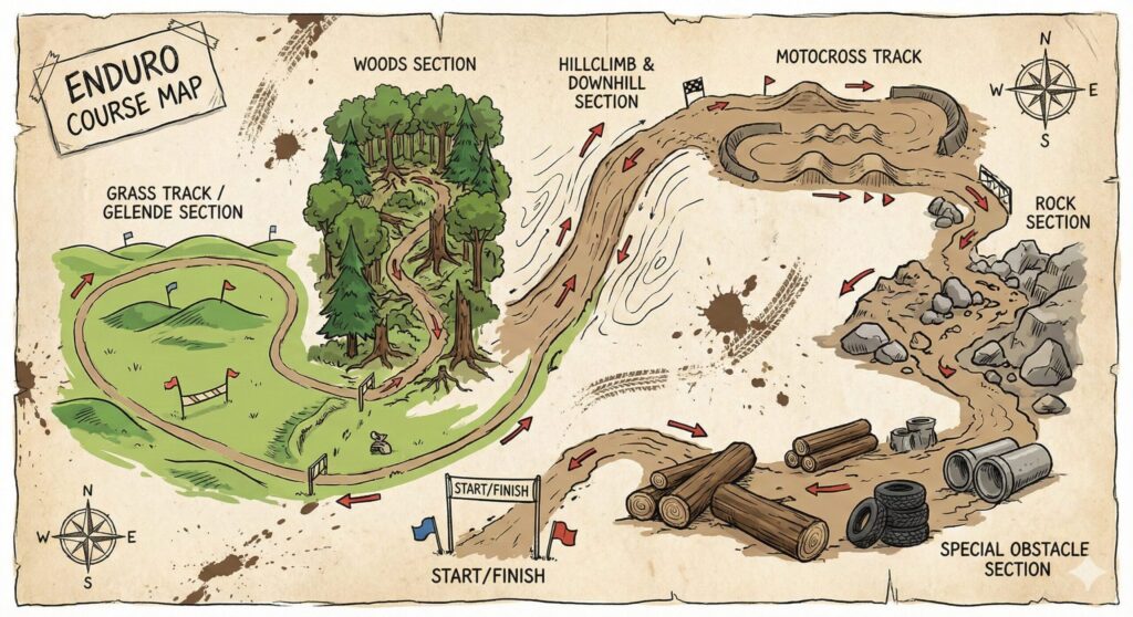 エンデューロレースの構成要素は6つ見出し画像